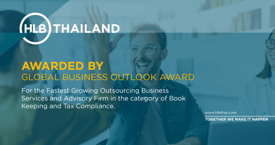 HLB Thailand wins Global Business Outlook Award for Fastest Growing Outsourcing Business Services and Advisory Firm in Bookkeeping and Tax Compliance